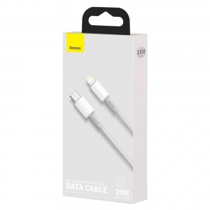 BASEUS DATA PD20W TYPE-C TO LIGHTNING CABLE 100CM WHITE-2069850
