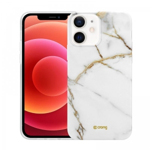 Crong Marble Case - Etui iPhone 12 Mini (biały)-2231620