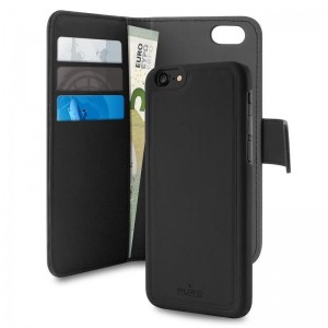 PURO Wallet Detachable - Etui 2w1 iPhone 8 / 7 / 6s / 6 (czarny)-235452
