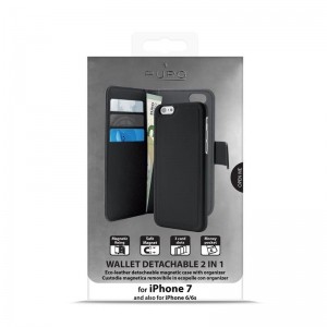 PURO Wallet Detachable - Etui 2w1 iPhone 8 / 7 / 6s / 6 (czarny)-235460