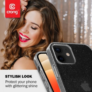 Crong Glitter Case - Etui iPhone 12 Mini (przezroczysty/srebrny)-2415234