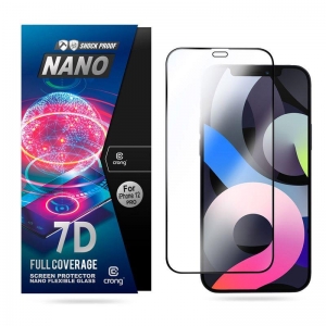 Crong 7D Nano Flexible Glass - Niepękające szkło hybrydowe 9H na cały ekran iPhone 12 / iPhone 12 Pro-2452217
