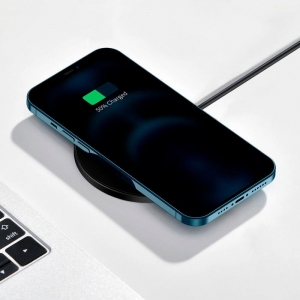 BASEUS SIMPLE MAGNETIC MAGSAFE WIRELESS CHARGER 15W BLACK-2553198