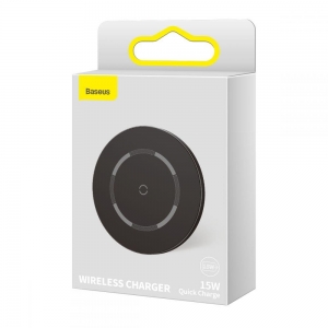 BASEUS SIMPLE MAGNETIC MAGSAFE WIRELESS CHARGER 15W BLACK-2553205