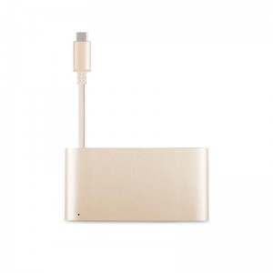 Moshi USB-C Multiport Adapter - Aluminiowy hub 3-w-1 USB-C/Thunderbolt 3 (Satin Gold)-256654