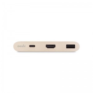 Moshi USB-C Multiport Adapter - Aluminiowy hub 3-w-1 USB-C/Thunderbolt 3 (Satin Gold)-256657