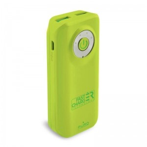 PURO Universal External Fast Charger Battery - Uniwersalny Power Bank 4000 mAh, 2 x USB, 2.4 A (limonkowy)-257348