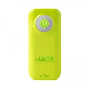 PURO Universal External Fast Charger Battery - Uniwersalny Power Bank 4000 mAh, 2 x USB, 2.4 A (limonkowy)-257349