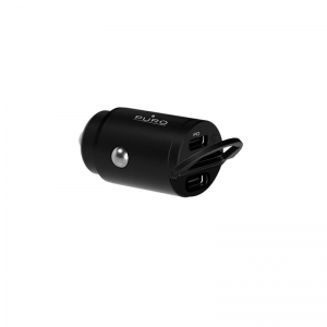 PURO Mini Car Fast Charger – Ładowarka samochodowa 2 x USB-C Power Delivery 30 W (czarny)-2649331