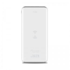 PURO Wireless Slim Power Bank - Uniwersalny Power Bank z ładowaniem bezprzewodowym / USB-A / USB-C Power Delivery, Qi, 18 W (biały)-267133