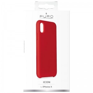 PURO ICON Cover - Etui iPhone X (czerwony) Limited edition-267281
