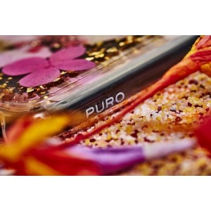 PURO Glam Hippie Chic Cover - Etui iPhone XR (prawdziwe płatki kwiatów zielone)-268837
