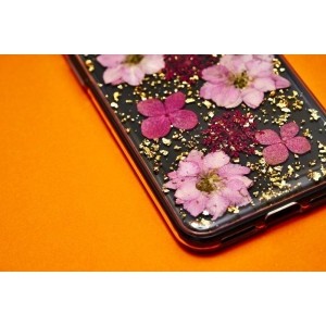 PURO Glam Hippie Chic Cover - Etui iPhone XR (prawdziwe płatki kwiatów zielone)-268838