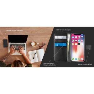 PURO Booklet Wallet Case - Etui iPhone XR z kieszeniami na karty   stand up (czarny)-268928
