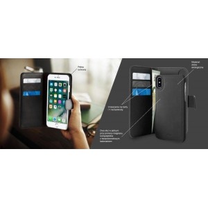 PURO Wallet Detachable - Etui 2w1 iPhone X 6.1 (czarny)-269965