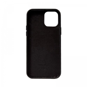 Crong Essential Cover - Etui ze skóry ekologicznej iPhone 12 / iPhone 12 Pro (czarny)-2761126