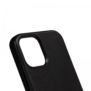 Crong Essential Cover - Etui ze skóry ekologicznej iPhone 12 Pro Max (czarny)-2761162