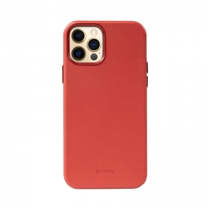 Crong Essential Cover - Etui ze skóry ekologicznej iPhone 12 Pro Max (czerwony)-2761167