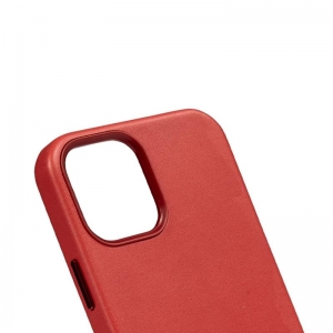 Crong Essential Cover - Etui ze skóry ekologicznej iPhone 12 Pro Max (czerwony)-2761170