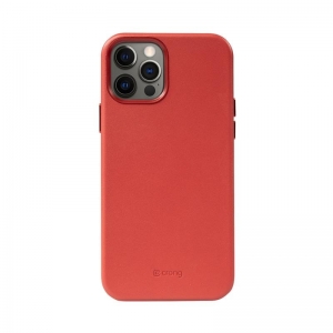 Crong Essential Cover - Etui ze skóry ekologicznej iPhone 12 Pro Max (czerwony)-2761172