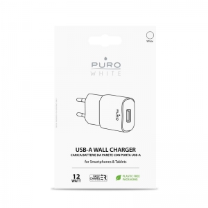 PURO White Mini Travel Fast Charger – Ładowarka sieciowa USB-A 12 W 2.4 A (biały)-2761181