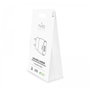 PURO White Mini Travel Fast Charger – Ładowarka sieciowa USB-A 12 W 2.4 A (biały)-2761182