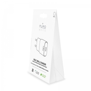PURO White Mini Fast Travel Charger - Ładowarka sieciowa USB-C Power Delivery 20W (biały)-2762783