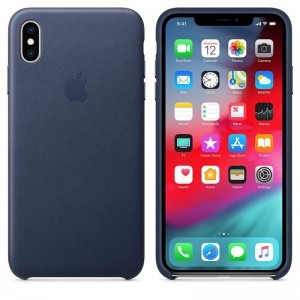 Apple Leather Case - Skórzane etui iPhone Xs Max (nocny błękit)-278824