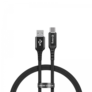 Crong Armor Link – Kabel 60W z USB-C na USB-A w oplocie 150cm (czarny)-2878344