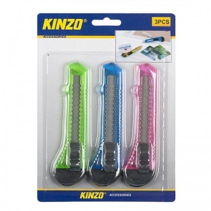 Kinzo - Nożyki z łamanym ostrzem, zestaw 3 szt.-2940361
