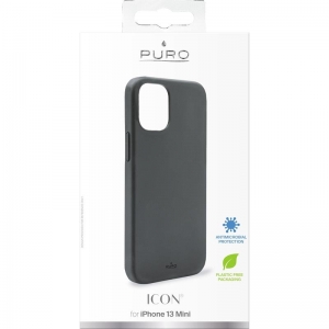 PURO ICON Anti-Microbial Cover - Etui iPhone 13 Mini z ochroną antybakteryjną (czarny)-3114495