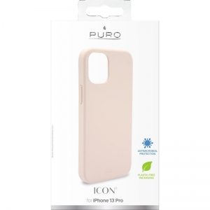PURO ICON Anti-Microbial Cover - Etui iPhone 13 Pro z ochroną antybakteryjną (Piaskowy róż)-3114599