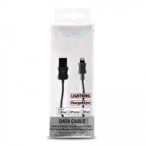 PURO Kabel połączeniowy USB Apple złącze Lightning MFi 1m (czarny)-316377