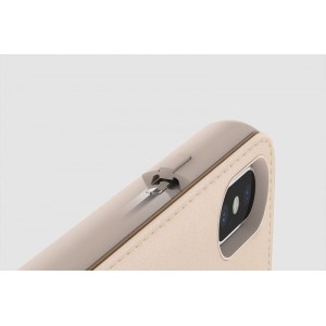 Moshi Overture - Etui iPhone Xs Max z kieszenią na karty   stand up (Herringbone Gray)-330467