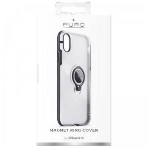 PURO Magnet Ring Cover - Etui iPhone XR z magnetycznym uchwytem na palec (przezroczysty)-333785