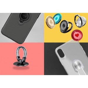 PURO Magnet Ring Cover - Etui iPhone XR z magnetycznym uchwytem na palec (przezroczysty)-333788