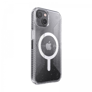 Speck Presidio Perfect-Clear with Glitter + Grips + MagSafe - Etui iPhone 13 z powłoką MICROBAN (Clear/Platinum Glitter)-3372024