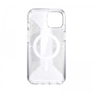 Speck Presidio Perfect-Clear with Glitter + Grips + MagSafe - Etui iPhone 13 z powłoką MICROBAN (Clear/Platinum Glitter)-3372031