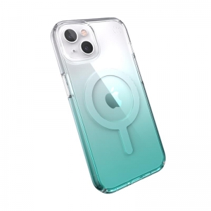 Speck Presidio Perfect-Clear + Ombre + MagSafe - Etui iPhone 13 z powłoką MICROBAN (Clear/Fantasy Teal Fade)-3372043