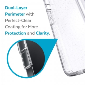 Speck Presidio Perfect-Clear with Glitter - Etui iPhone 13 Pro z powłoką MICROBAN (Clear/Platinum Glitter)-3372140