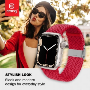 Crong Wave Band – Pleciony pasek do Apple Watch 38/40/41 mm (czerwony)-3377805