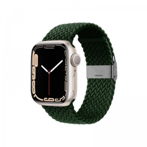 Crong Wave Band – Pleciony pasek do Apple Watch 42/44/45 mm (zielony)-3377826