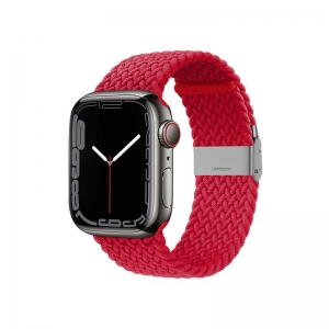 Crong Wave Band – Pleciony pasek do Apple Watch 42/44/45 mm (czerwony)-3377835