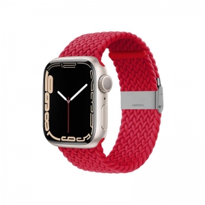 Crong Wave Band – Pleciony pasek do Apple Watch 42/44/45 mm (czerwony)-3377836