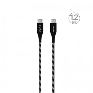 PURO Fabric Ultra Strong - Kabel w oplocie heavy duty USB-C / USB-C 1,2m (czarny)-3377981