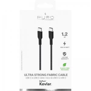 PURO Fabric Ultra Strong - Kabel w oplocie heavy duty USB-C / USB-C 1,2m (czarny)-3377982