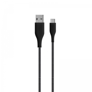 PURO Fabric Ultra Strong - Kabel w oplocie heavy duty USB-A / USB-C 1,2m (czarny)-3377988