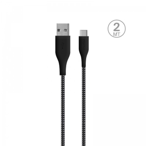 PURO Fabric Ultra Strong - Kabel w oplocie heavy duty USB-A / USB-C 2m (czarny)-3377993