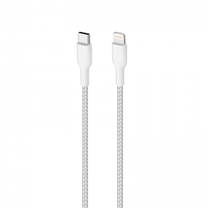 PURO Fabric Ultra Strong - Kabel w oplocie heavy duty USB-C / Lightning MFi 2m (biały)-3377999