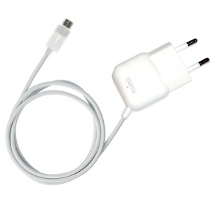 PURO Mini Travel Charger - Przenośna ładowarka sieciowa z kablem Micro USB (biały)-340556